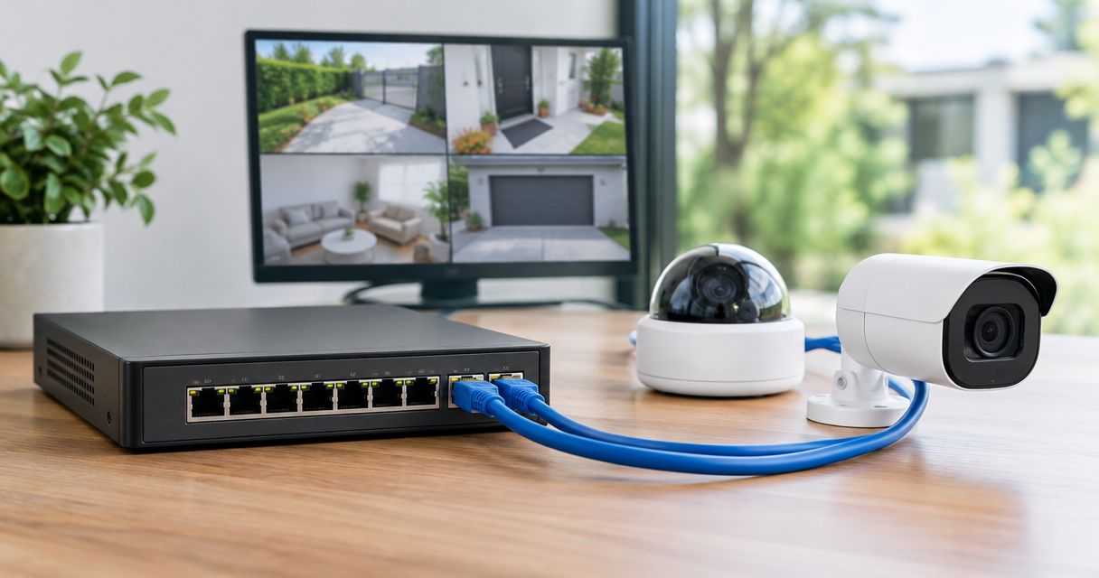 How to connect a PoE switch to IP cameras without a separate power supply