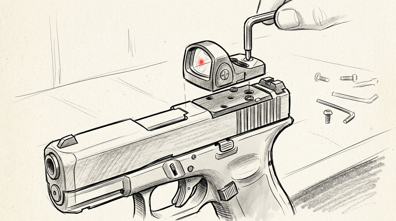 How to mount Olight red dot sights on RMSc-footprint pistols