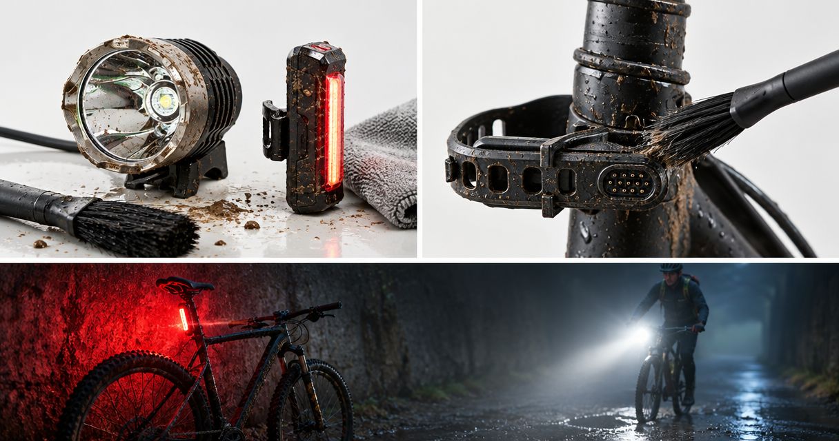 How to clean bike lights and connectors after a muddy ride