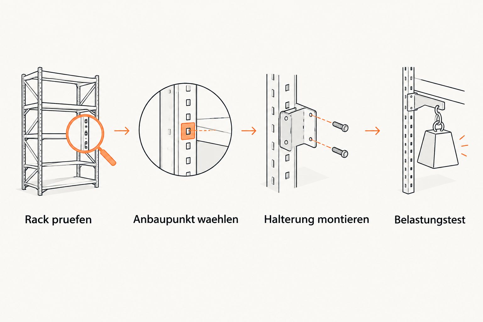 Vier Schritte von der Rack-Pruefung bis zum Belastungstest