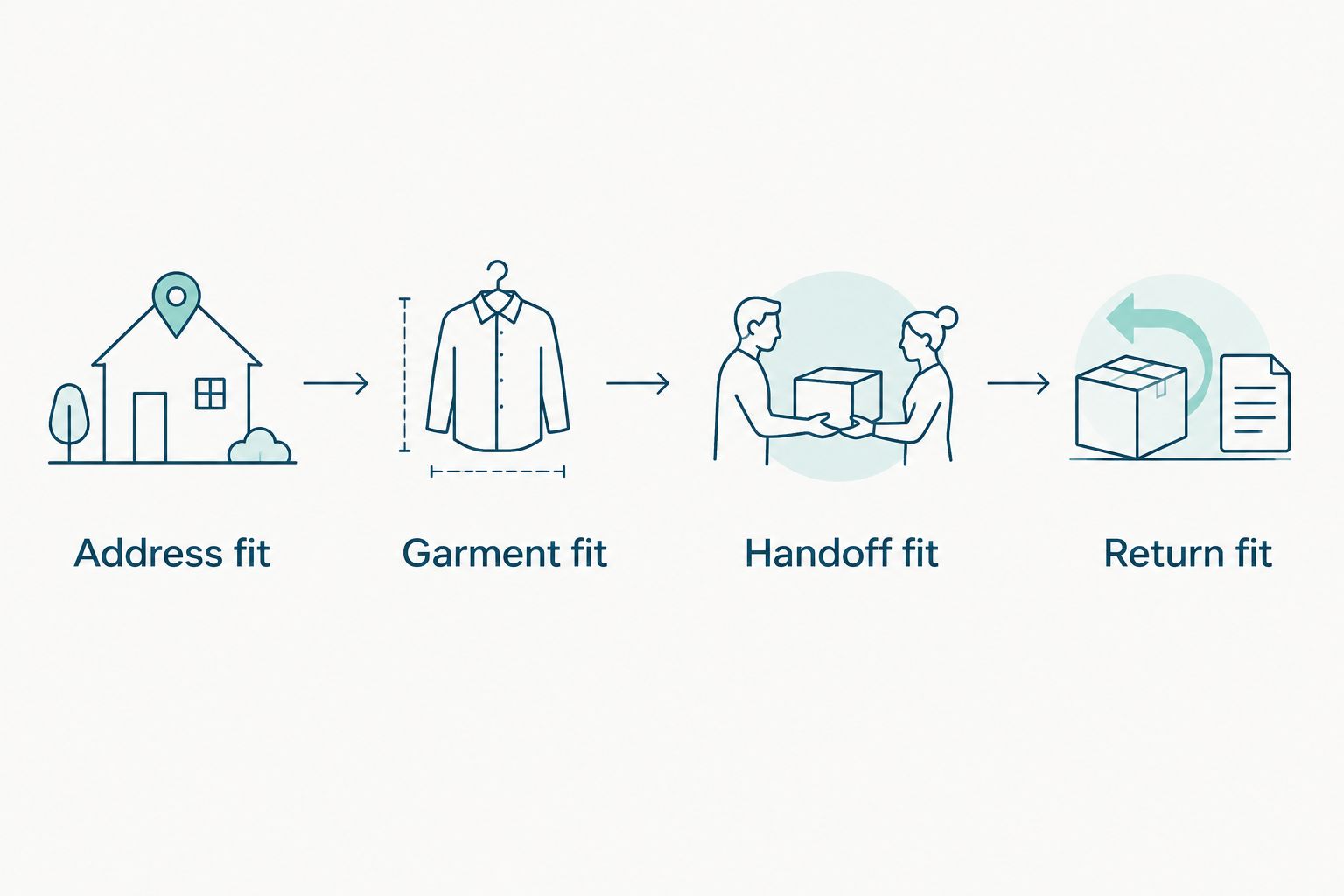 Four checks for choosing laundry service: address, garments, handoff, and return
