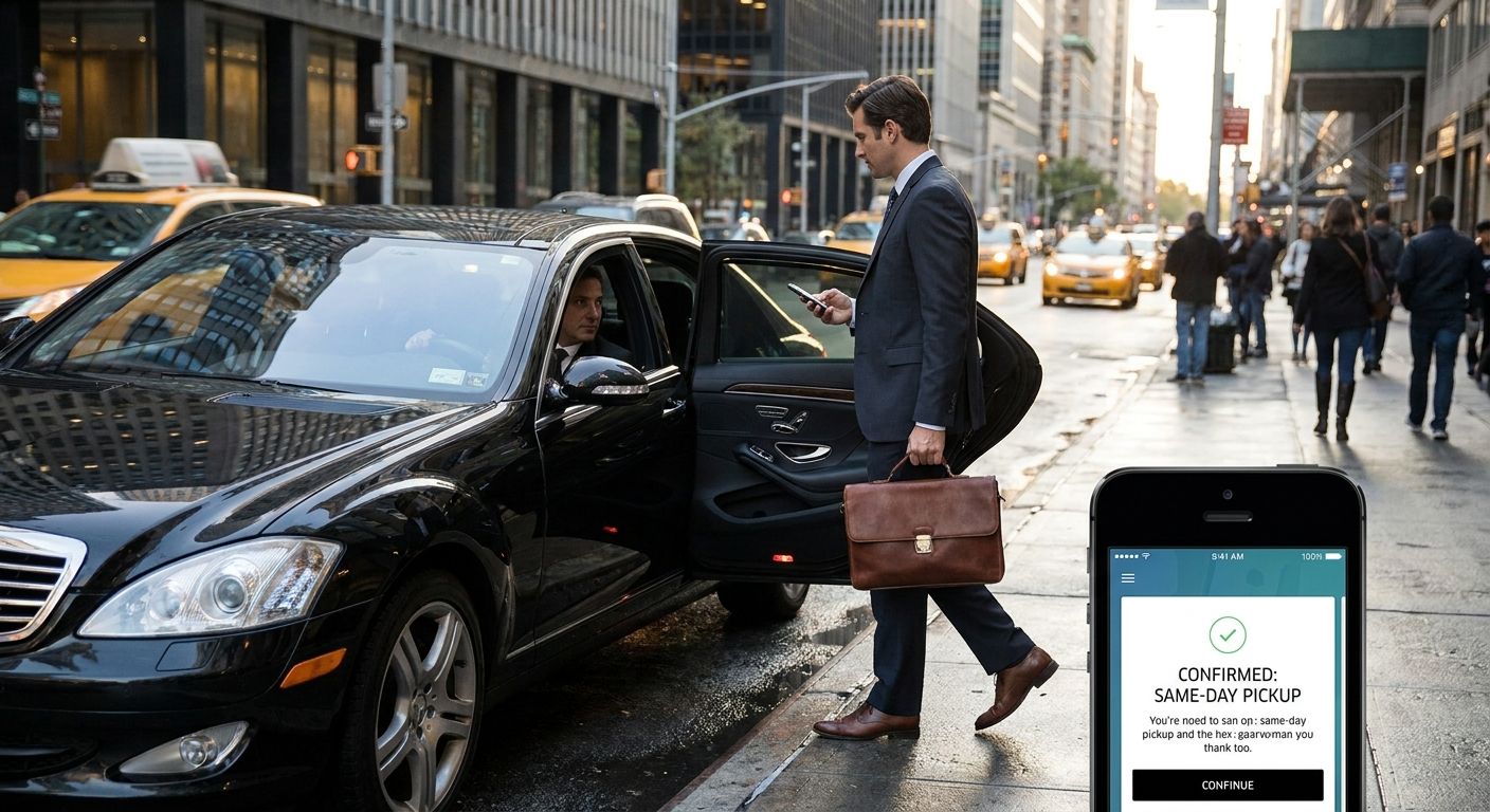 How to book a black car for a same-day appointment
