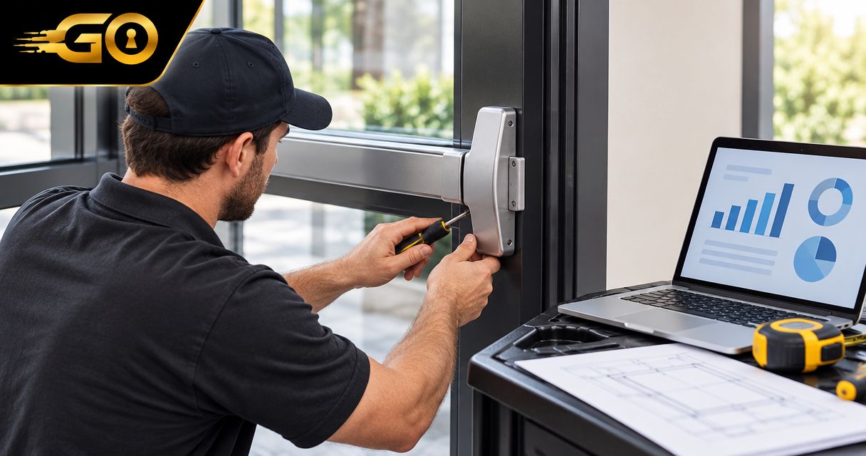 How much does it cost to install a push bar exit device?