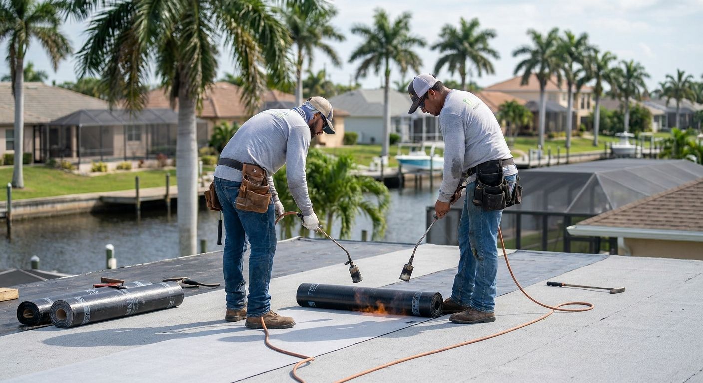 Flat roof repair in Cape Coral