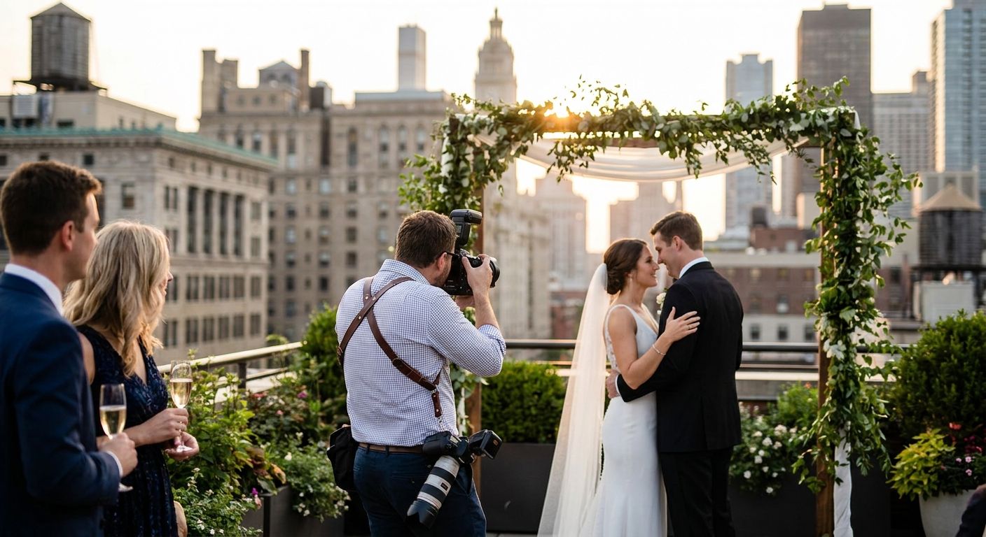Wedding photography for rooftop weddings