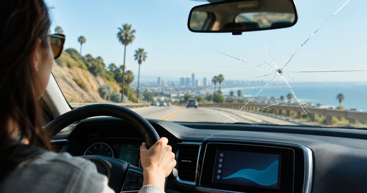 Can you drive with a cracked windshield in California?