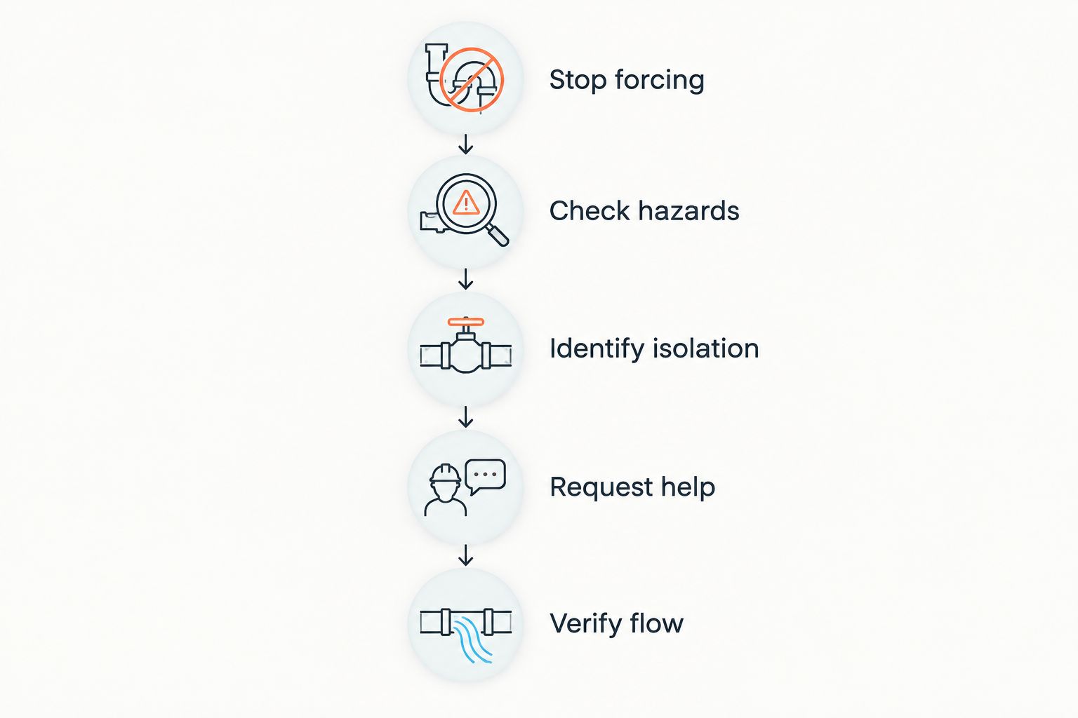 Steps for responding to a rental-property water shutoff that will not close