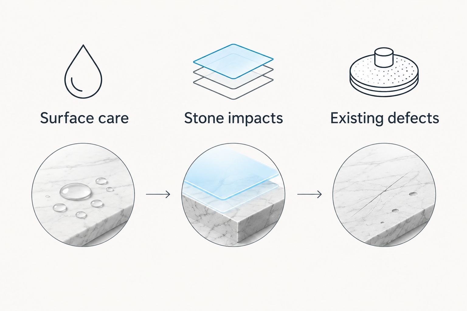 Three vehicle protection priorities: surface care, stone impacts, and existing defects