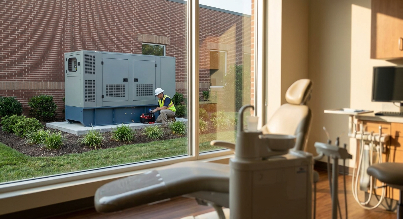 Backup generator installation for dental and medical offices