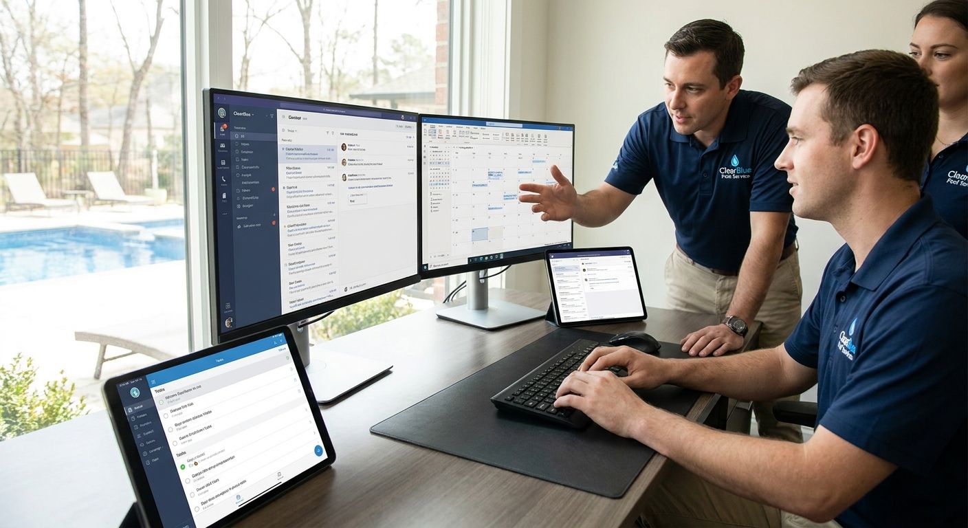 Team inbox software for pool cleaning and service companies