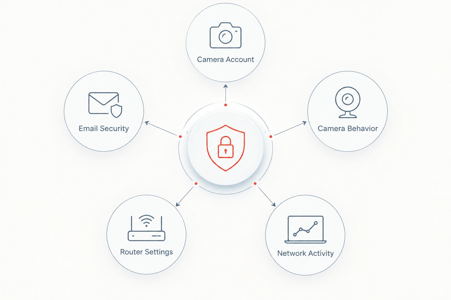Five areas to inspect when checking whether a home security camera was hacked