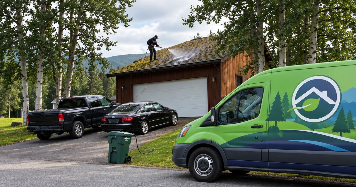 How long does a professional roof moss treatment take?