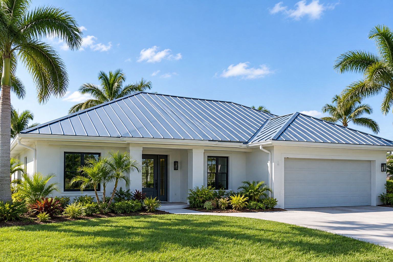Standing seam metal roof installed on a Southwest Florida home