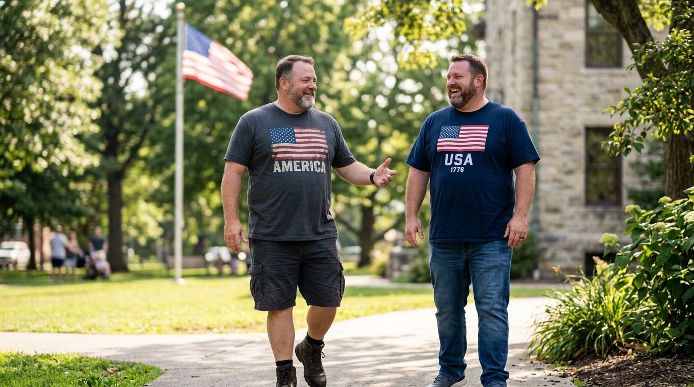 Patriotic big and tall shirts for larger frames