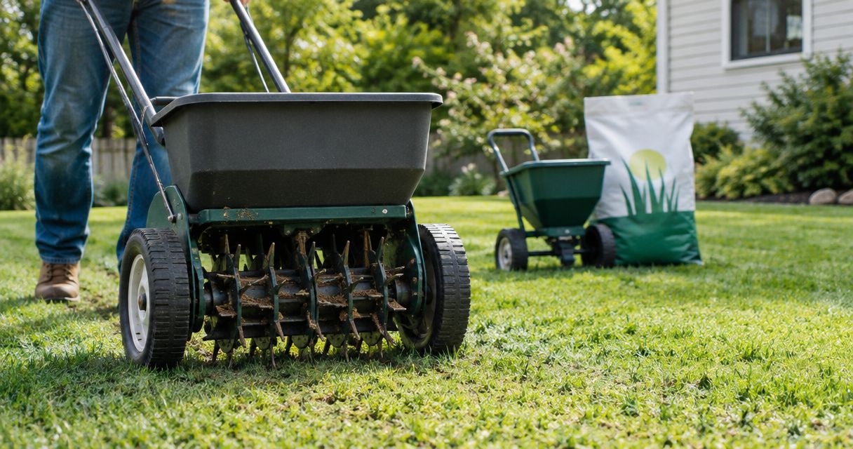 Can you aerate and overseed a lawn at the same time?