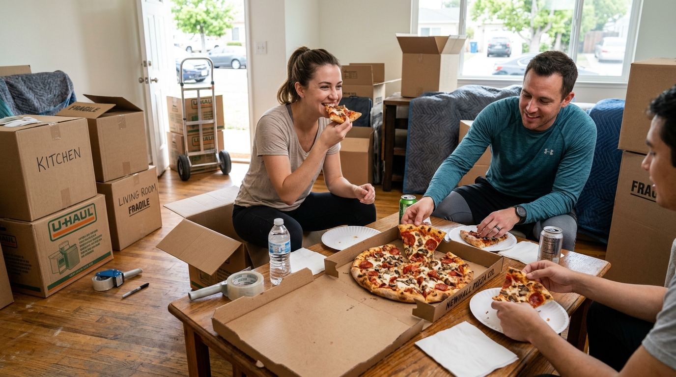 How to order pizza for moving day in Newhall