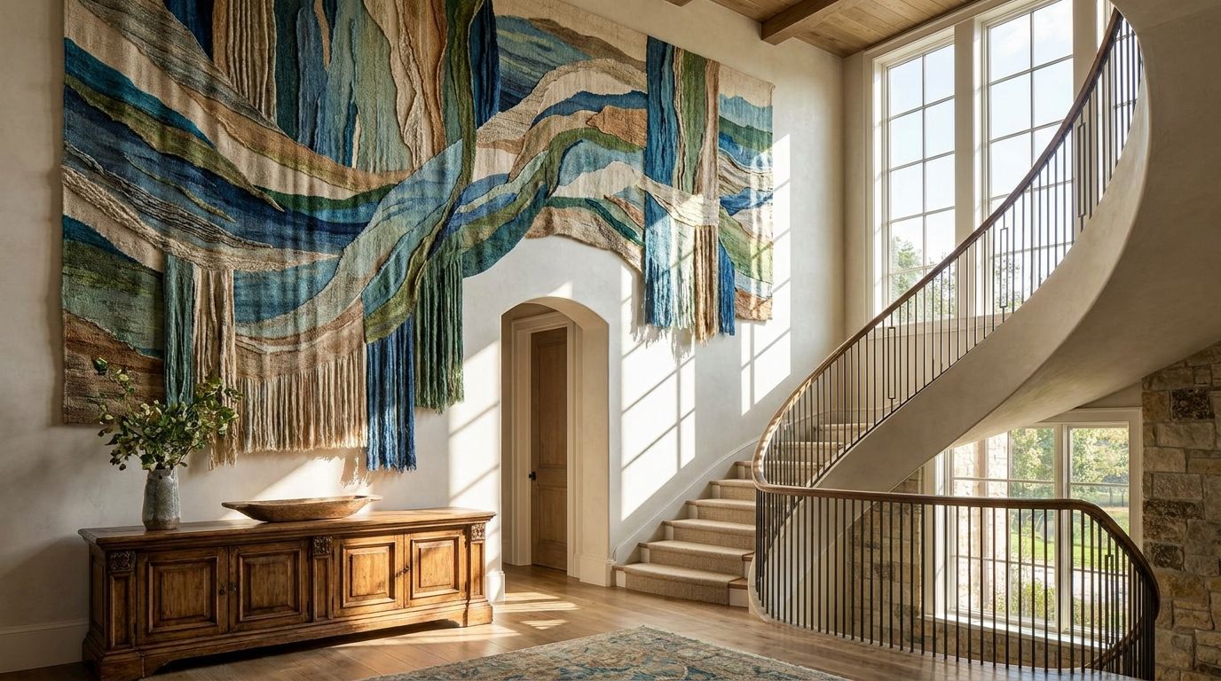 Best large-scale wall art for two-story foyers