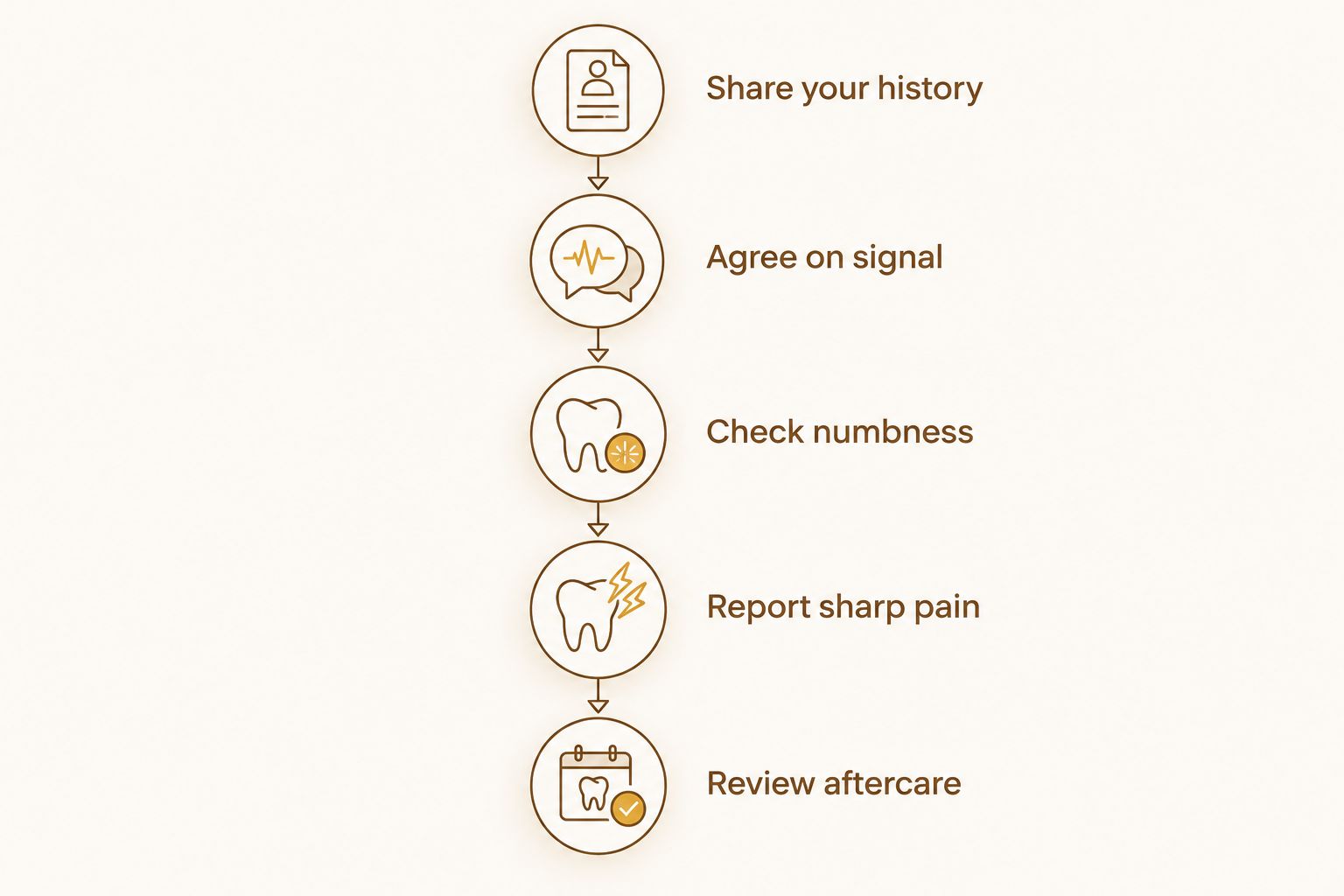 Comfort planning steps before, during, and after root canal treatment