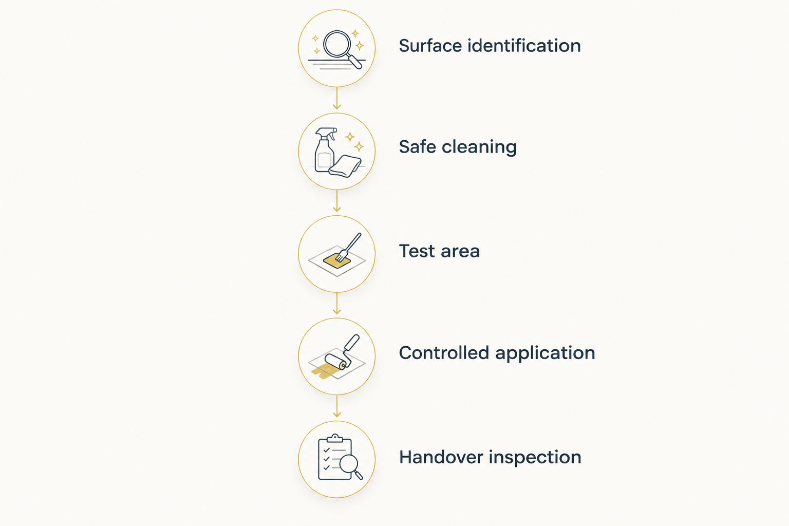 Next powered by EA Detailer Five preparation stages from identifying the matte surface to inspecting the completed coating
