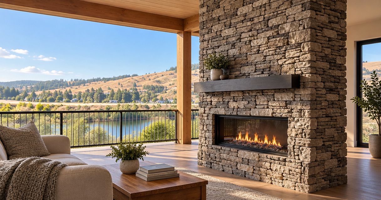 What affects stone veneer installation cost on a fireplace?