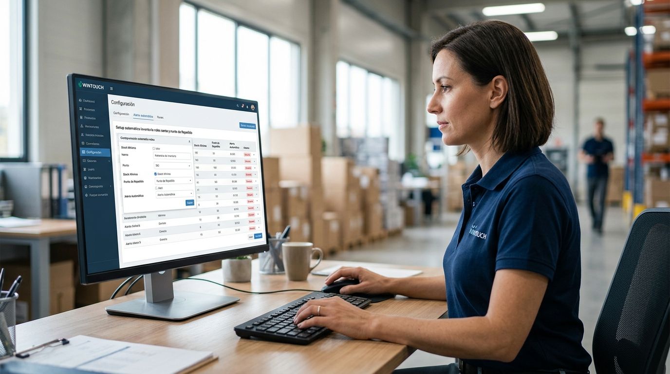 How to set up automatic stock reorder alerts in WINTOUCH