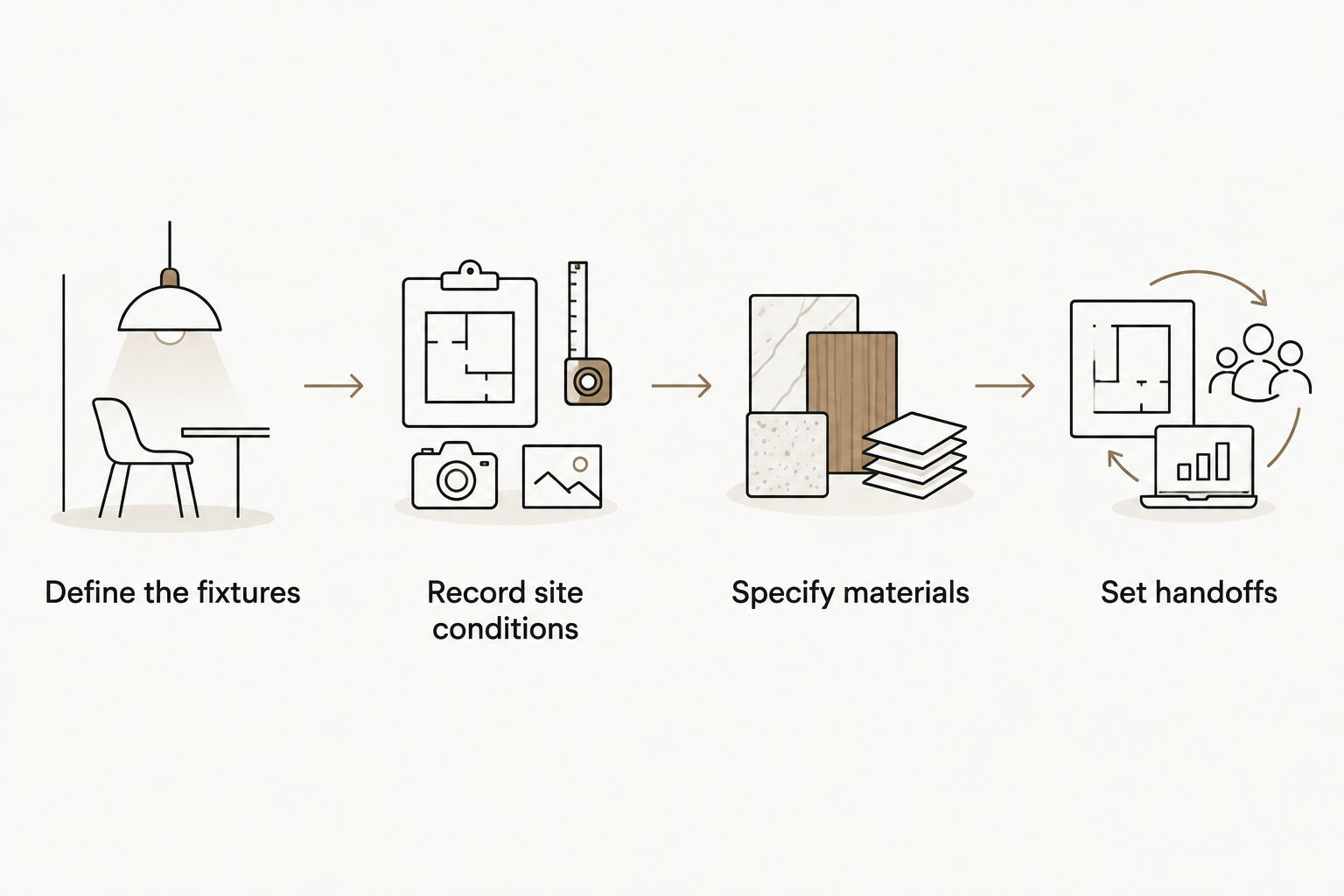 Four steps for preparing a retail fabrication brief, from defining fixtures to setting handoffs.