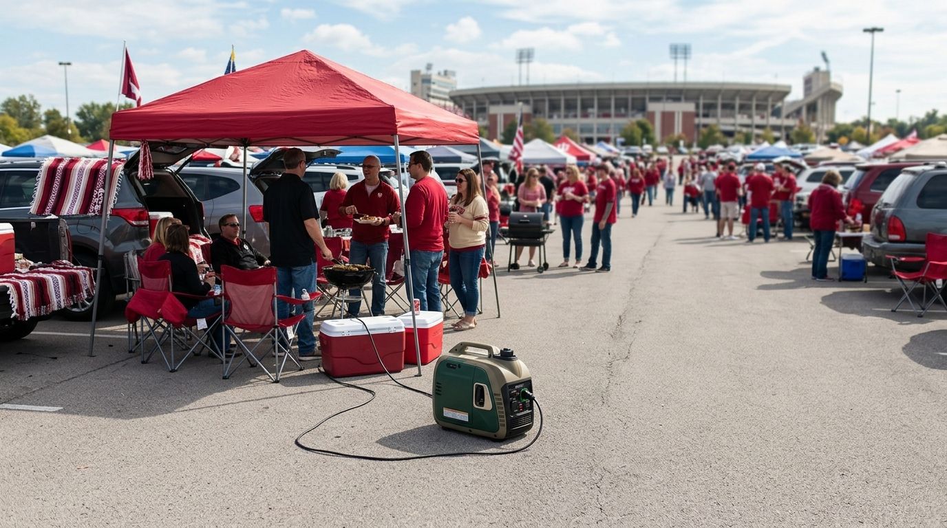 Can I bring a generator to IU football parking lots?