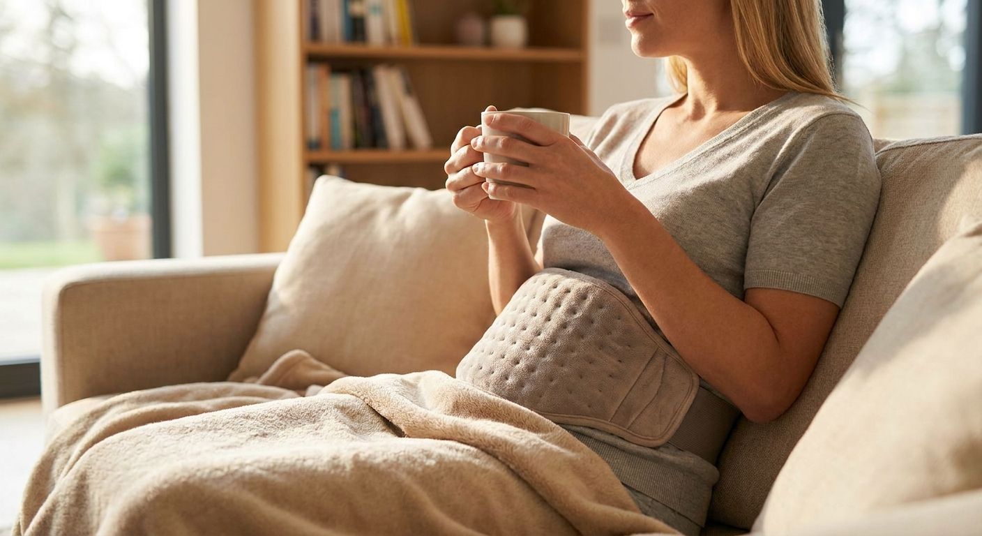 Heat therapy belt for PCOS pain