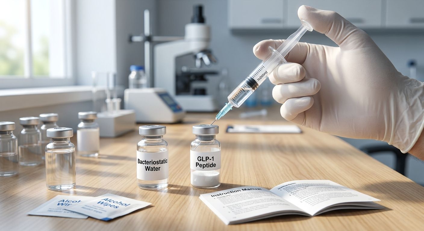 How to reconstitute GLP-1 research peptides with a mixing syringe
