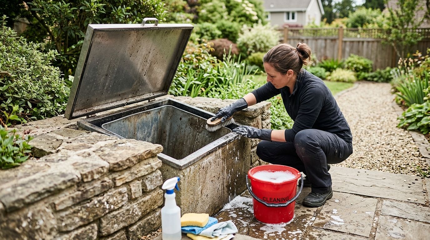 How to clean a built-in or underground trash can enclosure