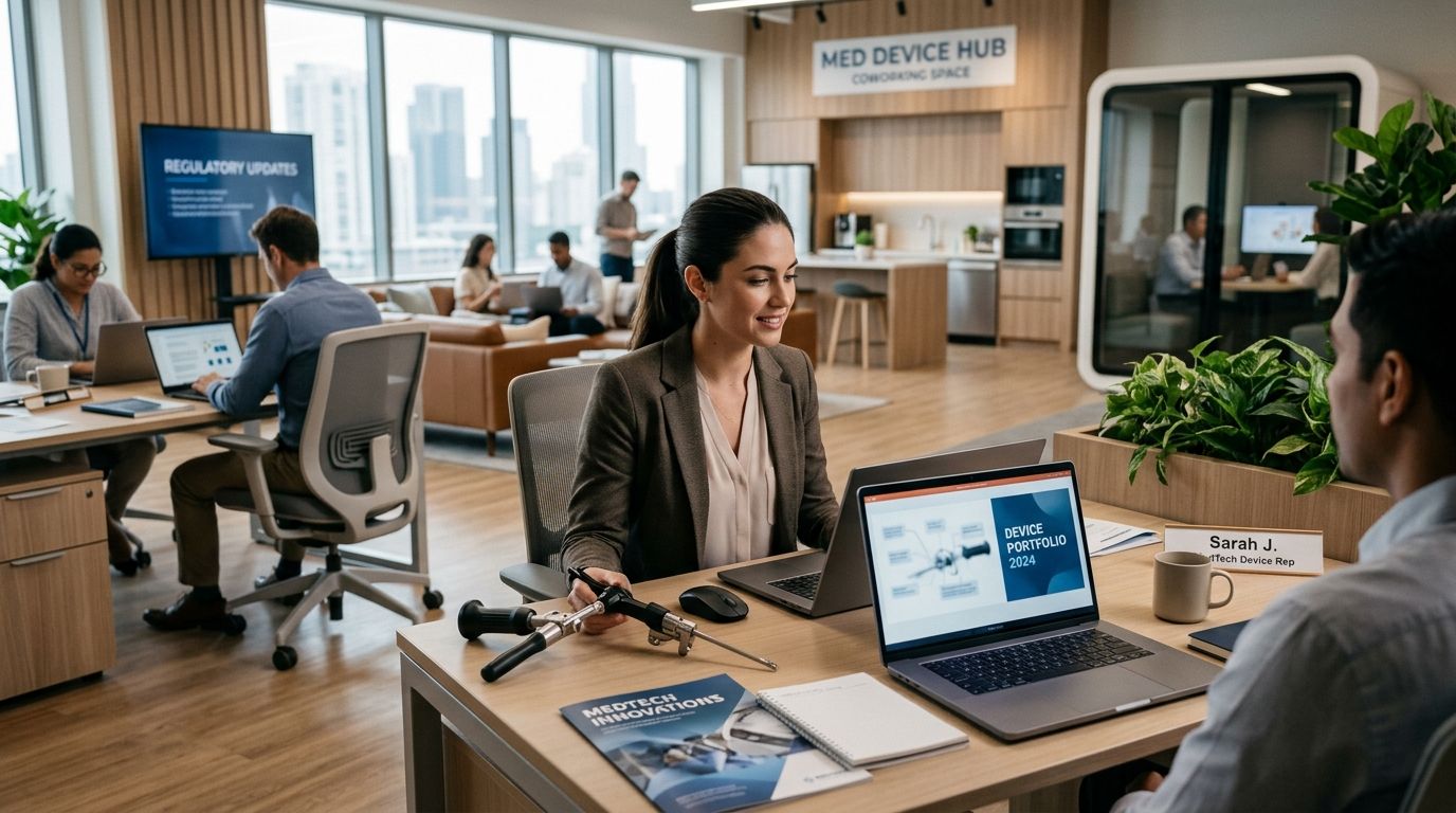 Coworking space for medical device sales representatives