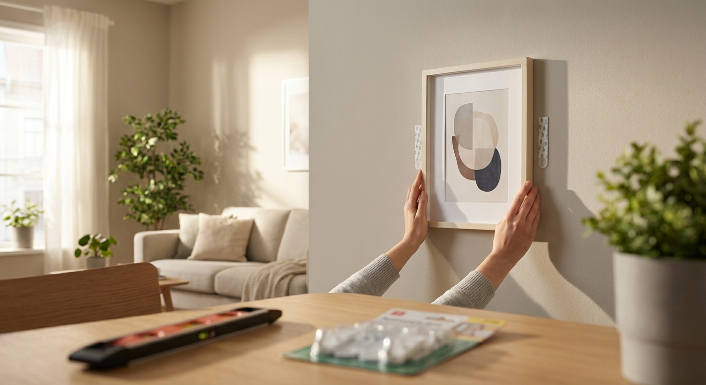 How to hang wall art without damaging rental walls