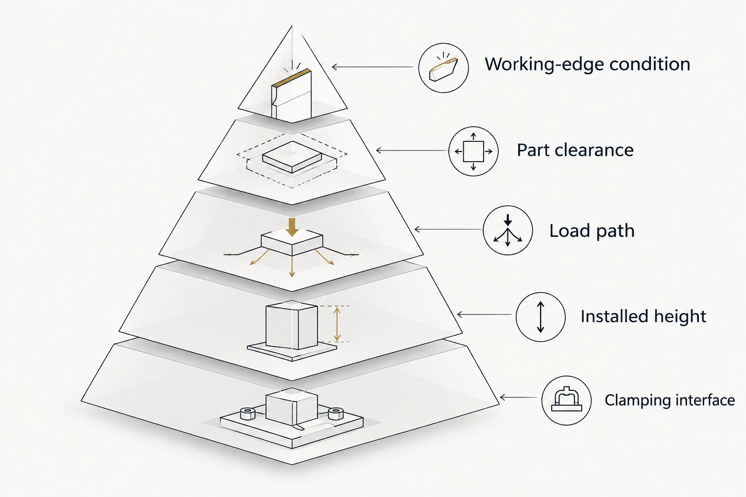 Punch selection checks from clamping interface through working-edge condition
