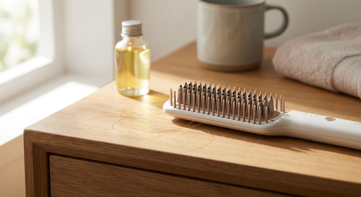 Hair straightening comb for thinning hair