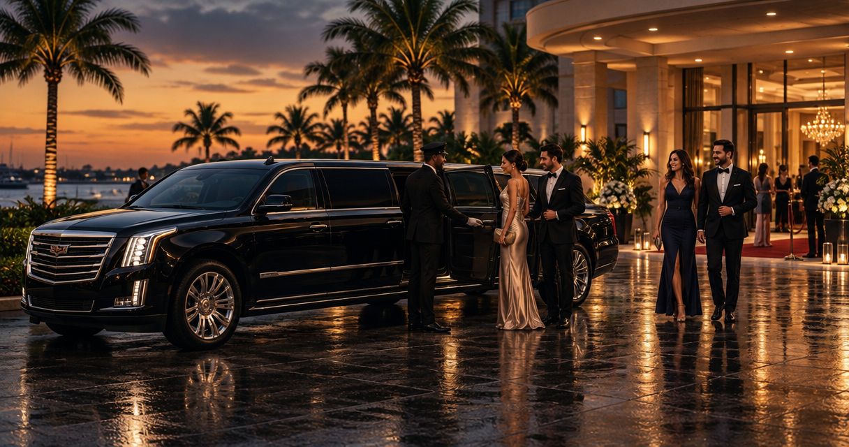 Limo service in Palm Beach for charity galas and formal events