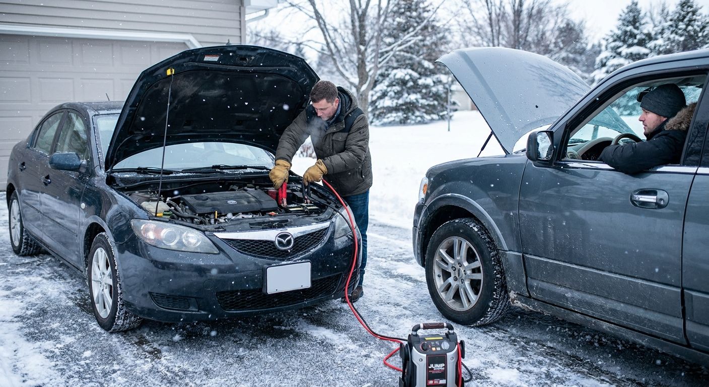 How to jump-start a car battery safely in cold weather