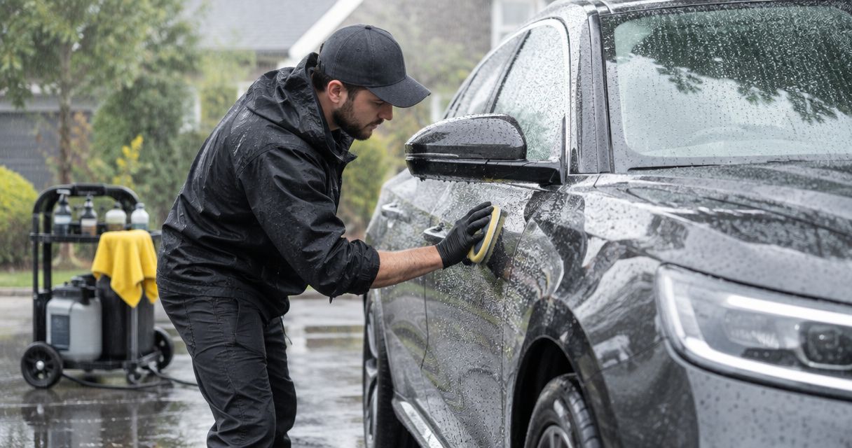 Can mobile detailing be done in the rain?