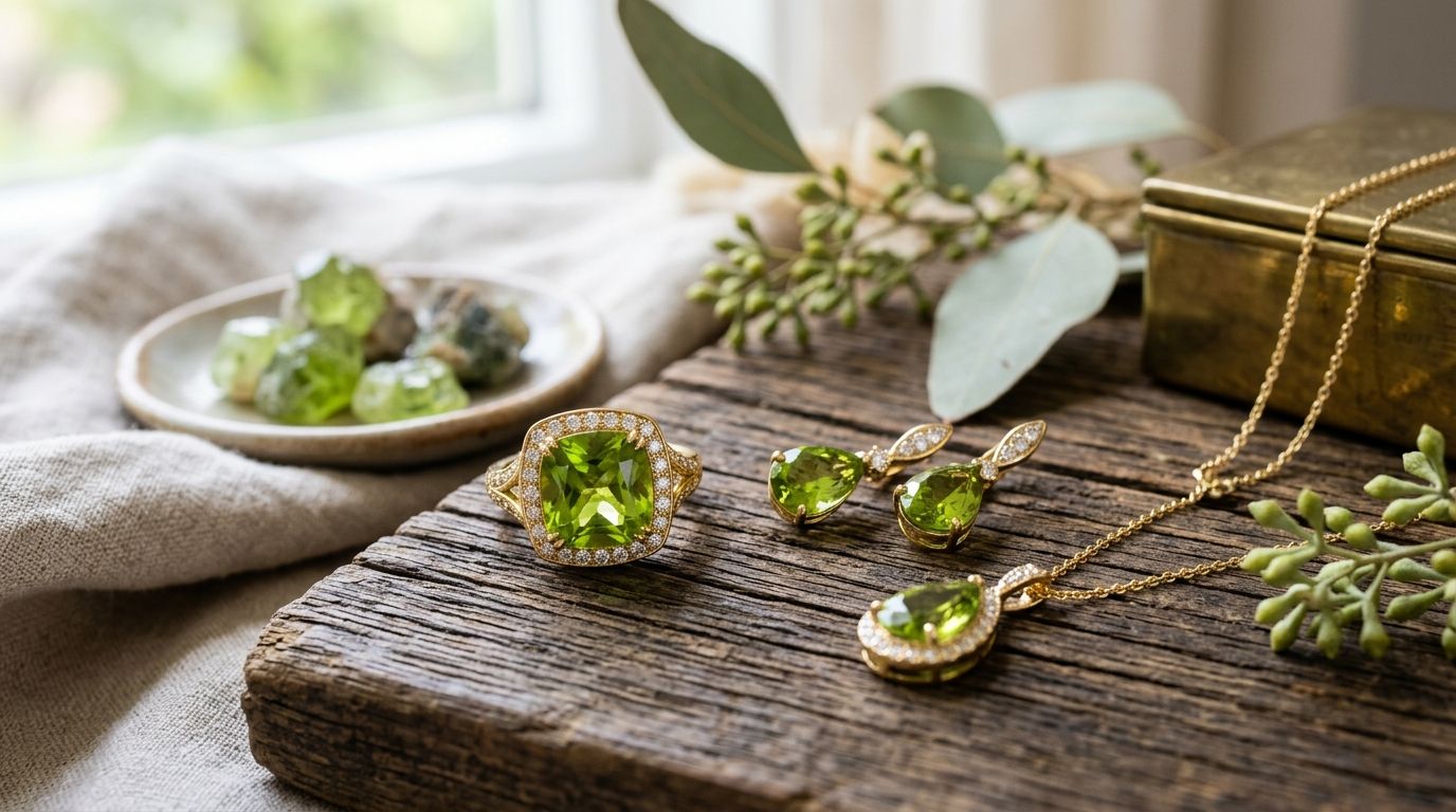 Peridot jewelry for August birthstone buyers