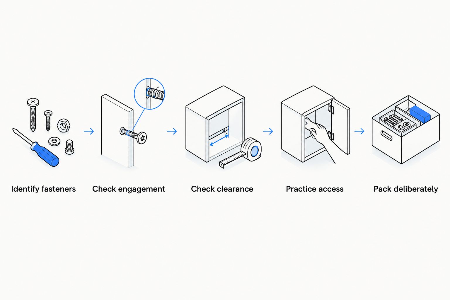 Five checks for matching an EDC screwdriver to fasteners, working space, and carry storage