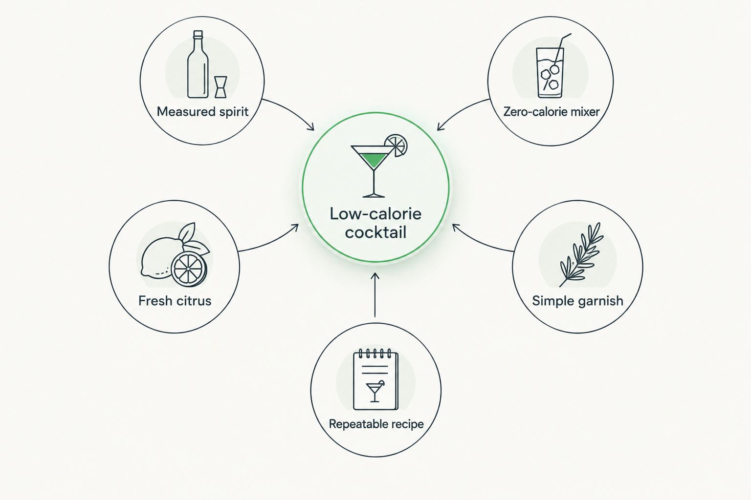Five elements of a lower-calorie cocktail