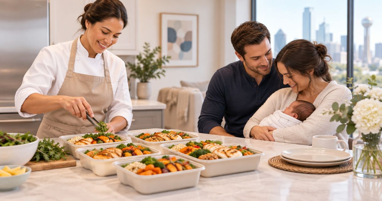 Personal chef meal prep for new parents in Dallas–Fort Worth
