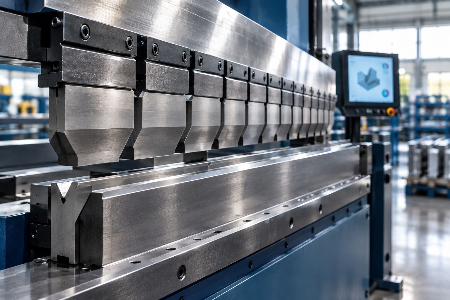 Sectional press brake die segments clamped along a machine rail