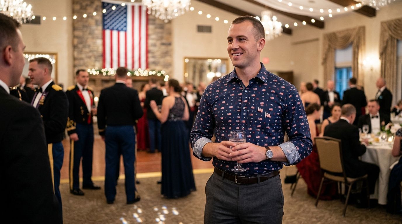 Best patriotic button-down shirts for a military ball