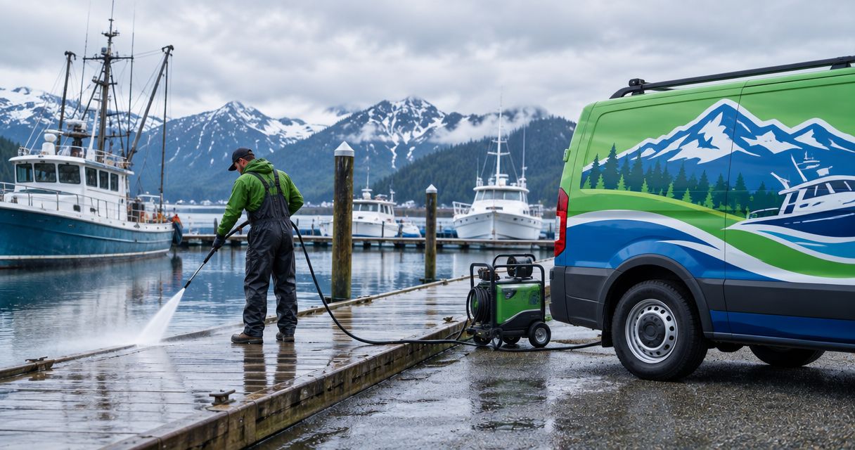 Exterior cleaning for Alaska marinas and boat harbors