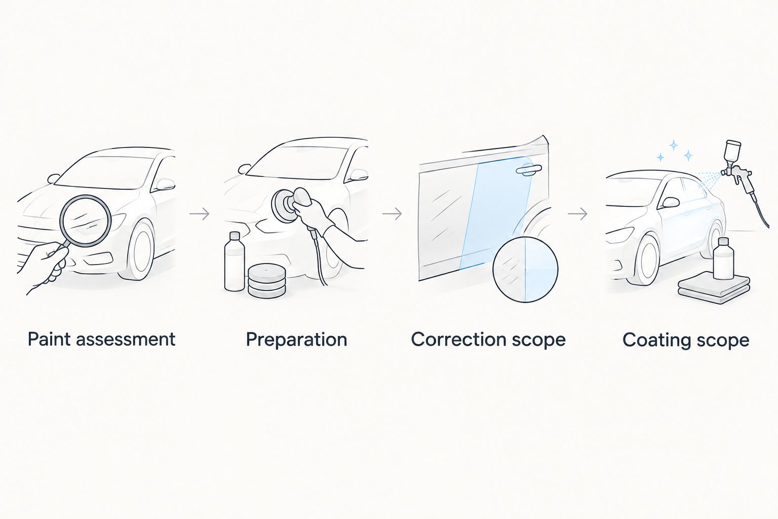 Four checkpoints for comparing a paint correction and ceramic coating proposal