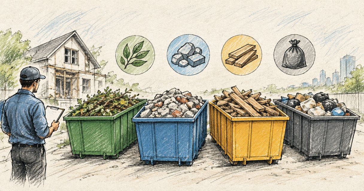 Dumpster rental prices by debris type 2026