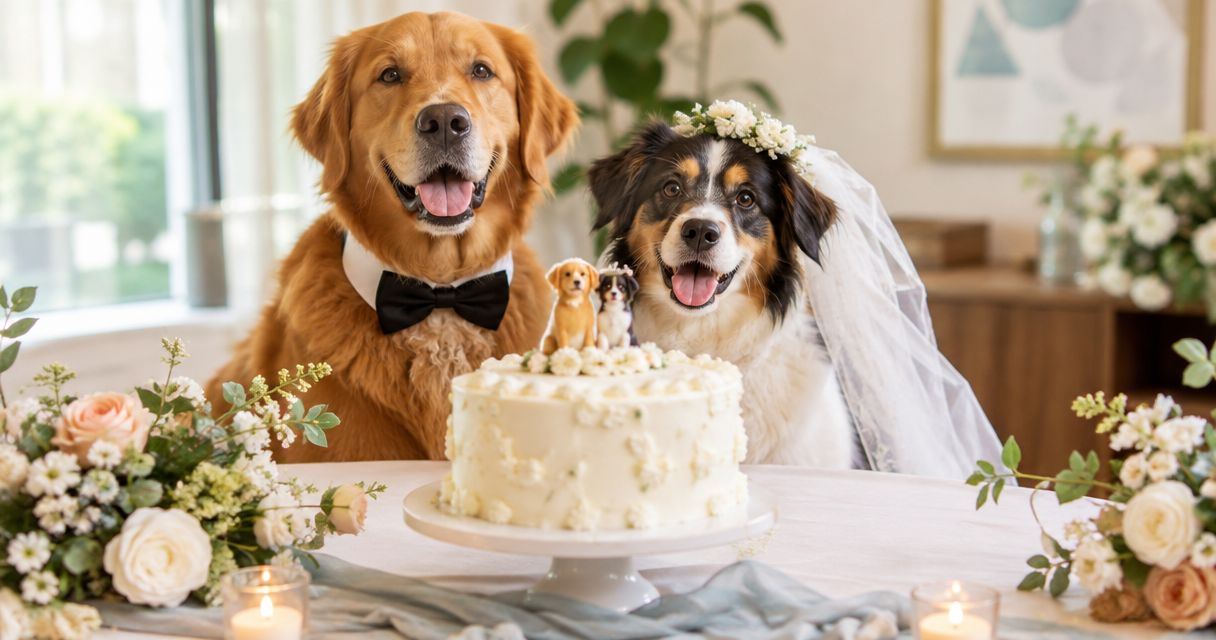 Save-the-date to cake table: how to order a dog wedding cake in 2026