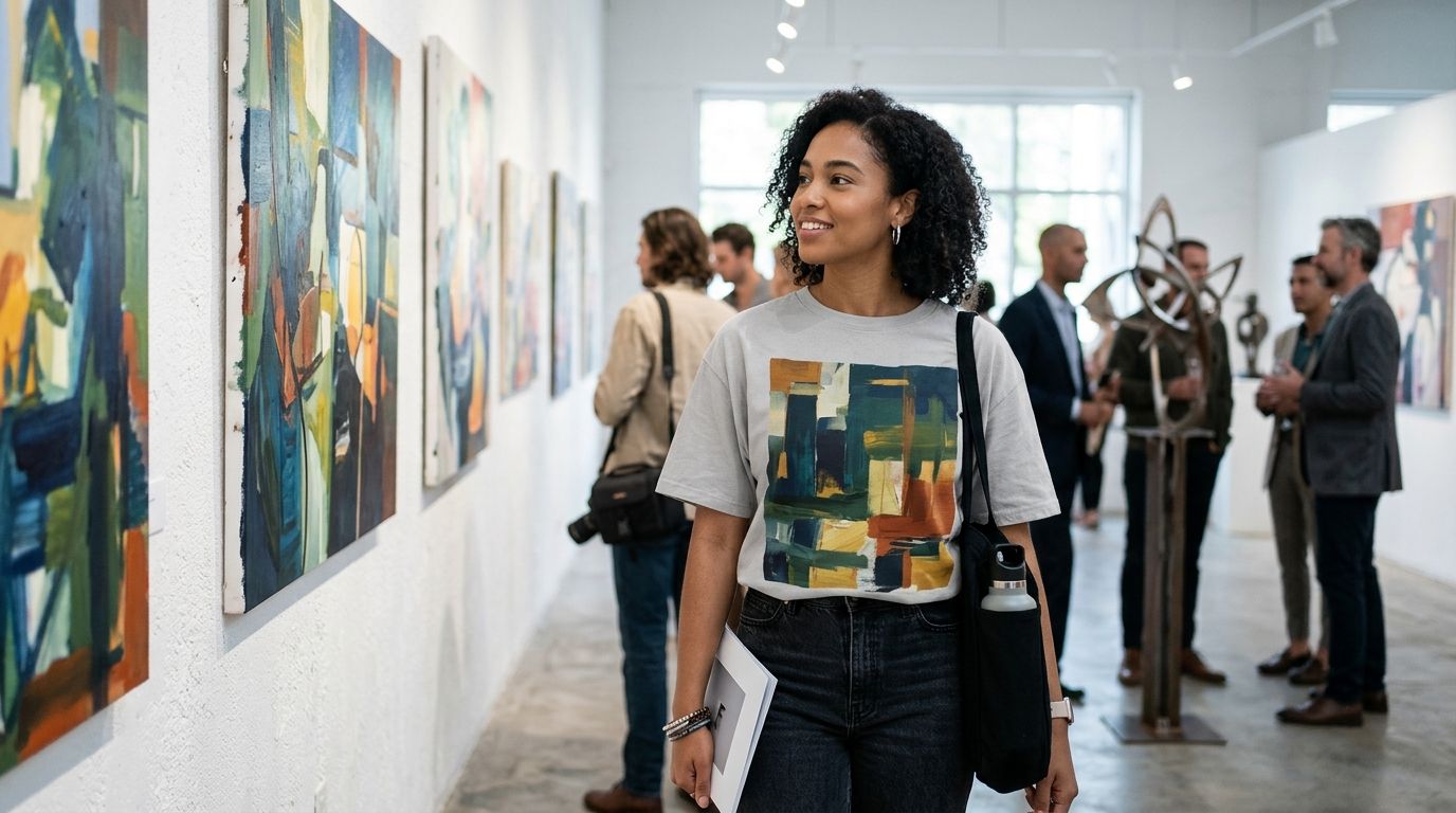 Art graphic tees for gallery visits and creative events