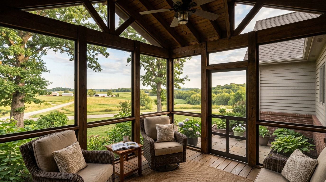 How much does a screened porch cost in Central Iowa?
