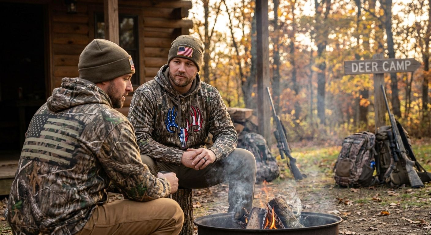 Patriotic hoodies for deer camp and hunting trips